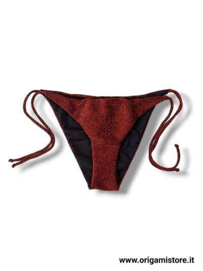 PEPITA 8845 Slip da bagno con lacci in lurex caramello