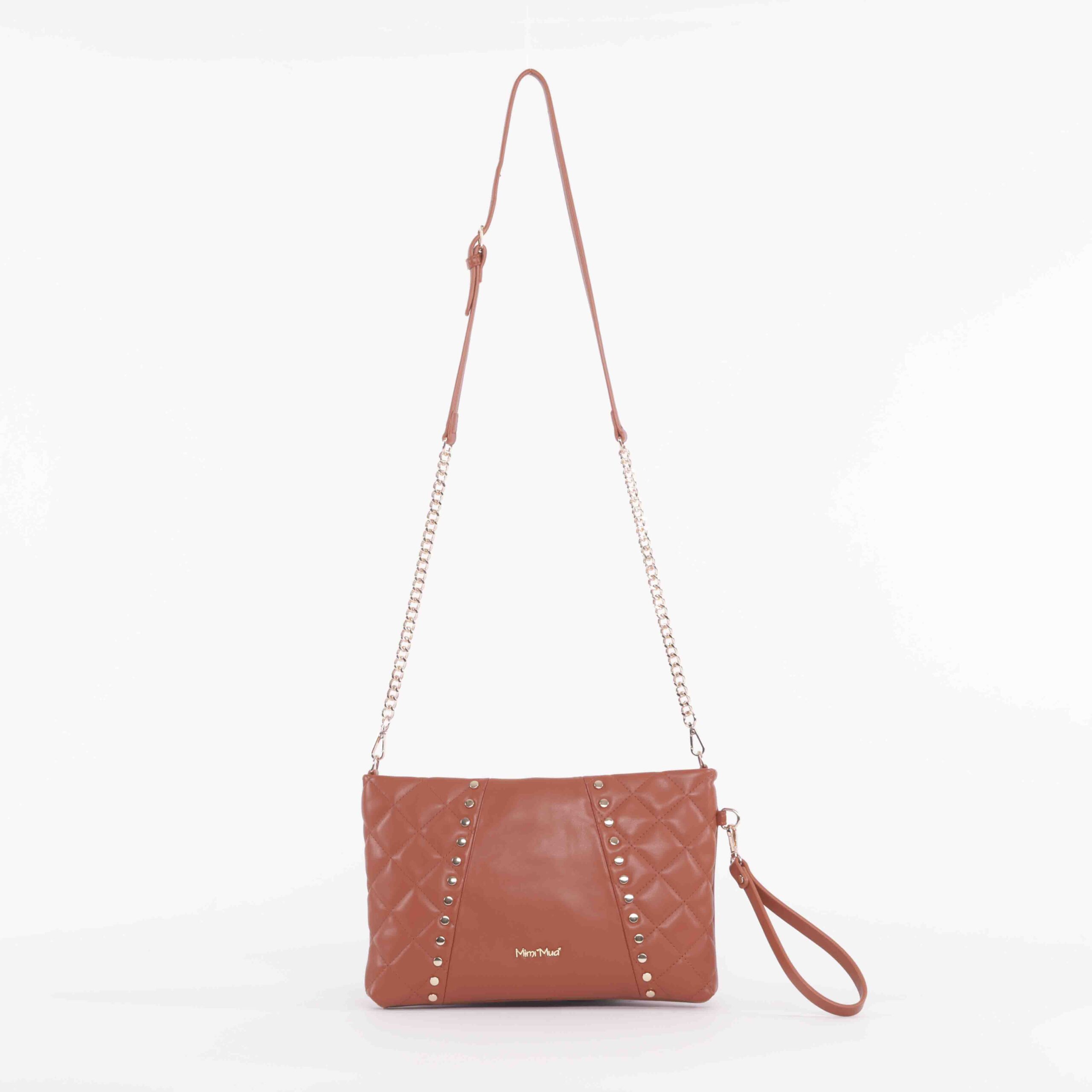 MIMI MUA Firenze M8 Y200626 Borsa a tracolla cuoio con borchie