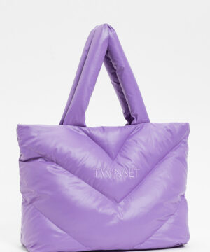 TWINSET 232LI74XX Borsa shopper trapuntata viola con logo