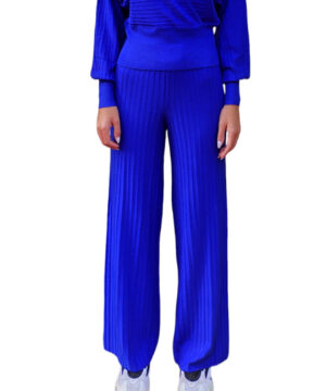 LIU JO 5F3002MS49I Pantalone ecosostenibile blu in maglia