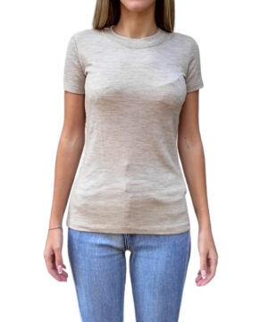 MAX MARA Leisure Olanda T-shirt in lana cammello mélange