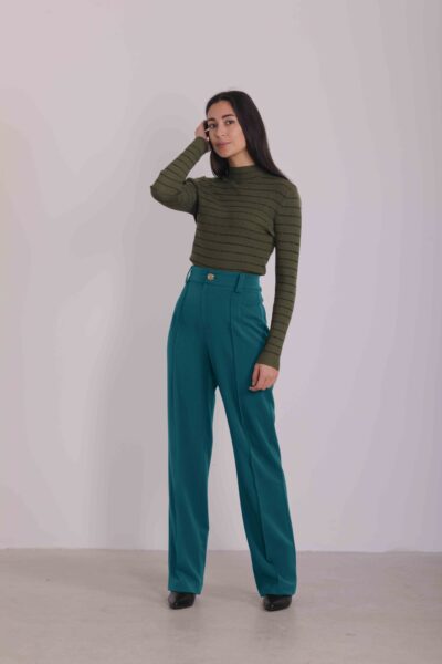 MIMÌ MUÀ Firenze ESAH-2553 Pantalone ottanio in polyviscosa