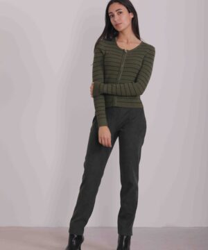 MIMÌ MUÀ Firenze ESAH-2556 Pantalone pancia piatta velluto verde