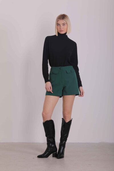MIMÌ MUÀ Firenze ESAH-2561 Pantalone short tessuto tecnico verde