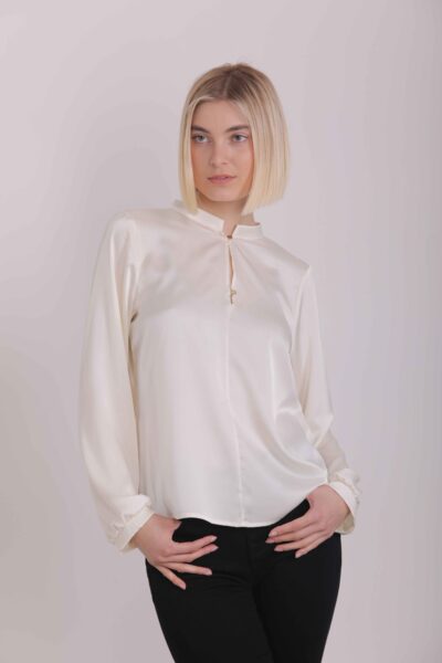 MIMÌ MUÀ Firenze MSAH-1549 Blusa effetto raso panna