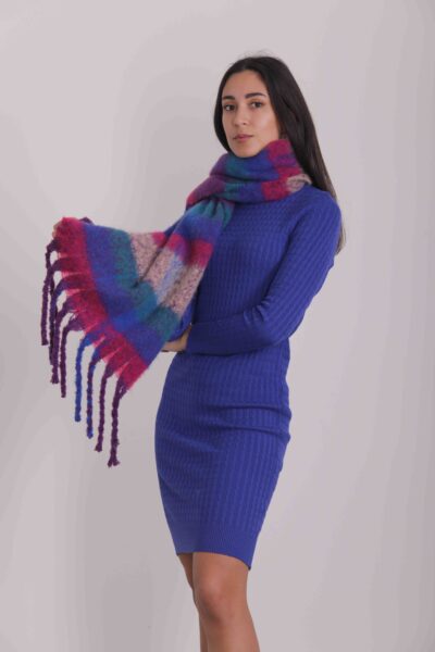 MIMÌ MUÀ Firenze AFAH-3556 Abito in maglia bluette effetto treccia