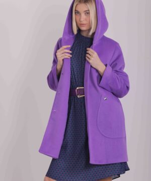MIMÌ MUÀ Firenze ESAH-6395 Cappotto viola con cappuccio