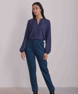MIMÌ MUÀ Firenze FFAH-2565 Pantalone jogger punto milano ottanio