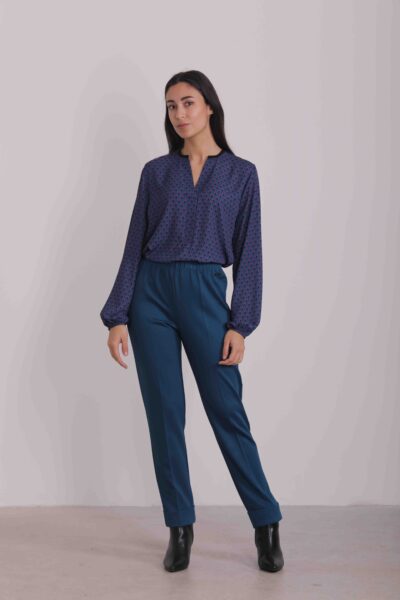 MIMÌ MUÀ Firenze FFAH-2565 Pantalone jogger punto milano ottanio