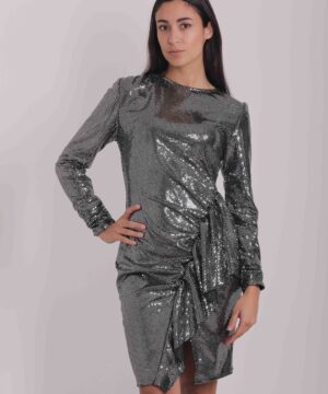 MIMÌ MUÀ Firenze MSAH-4294 Abito corto argento in paillettes