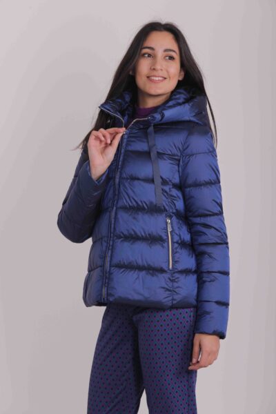MIMÌ MUÀ Firenze NDAH-6374 Piumino corto blu con cappuccio