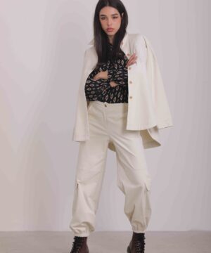 MIMÌ MUÀ Firenze JJAH-2571 Pantalone cargo velluto panna