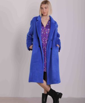 MIMÌ MUÀ Firenze JJAH-6412 Cappotto lungo bluette pelliccia