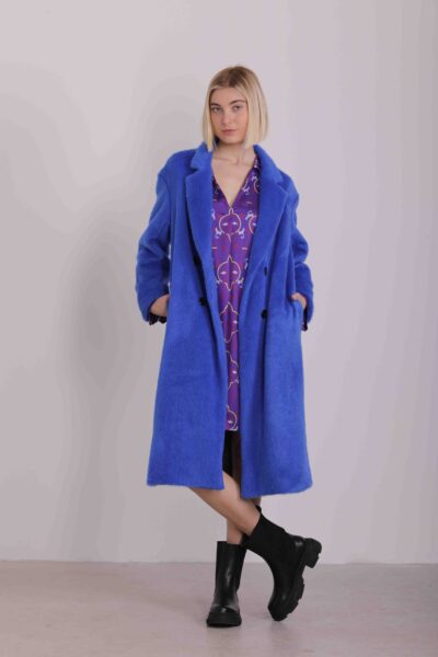 MIMÌ MUÀ Firenze JJAH-6412 Cappotto lungo bluette pelliccia