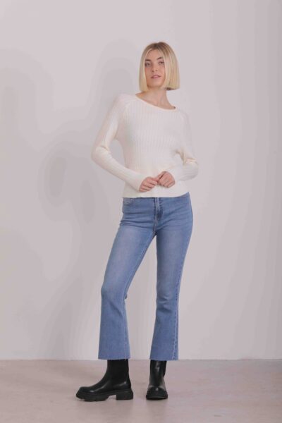 MIMÌ MUÀ Firenze JRAH-2577 Jeans cropped flare blu medio
