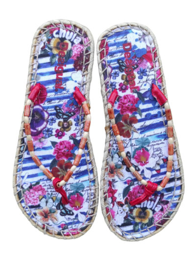 DESIGUAL 32HS514 Infradito fantasia in juta con perline