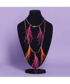 MIMÌ MUÀ Firenze FBAG-8798 Collana lunga doppia con piume
