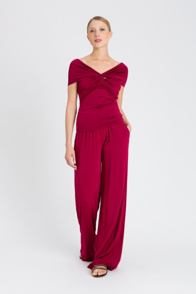 TWINSET 241LB22HH Pantalone rosso a palazzo con tasche