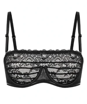 Alternative view of Verdissima – Reggiseno a Fascia "Nero" in Pizzo Floreale con Ferretto