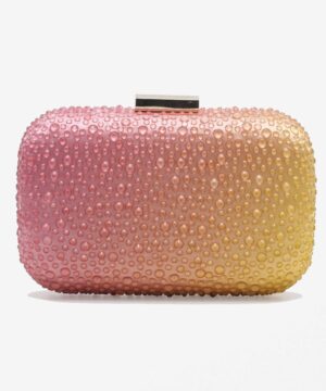 MIMÌ MUÀ Firenze M8-M200883 Clutch sfumata corallo con strass