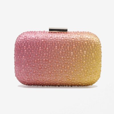 MIMÌ MUÀ Firenze M8-M200883 Clutch sfumata corallo con strass