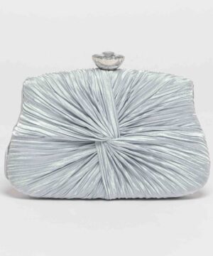 MIMÌ MUÀ Firenze M8-M200886 Borsa clutch argento con nodo