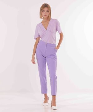 MIMÌ MUÀ Firenze ESAI-2605 Pantalone sigaretta tecnico lilla