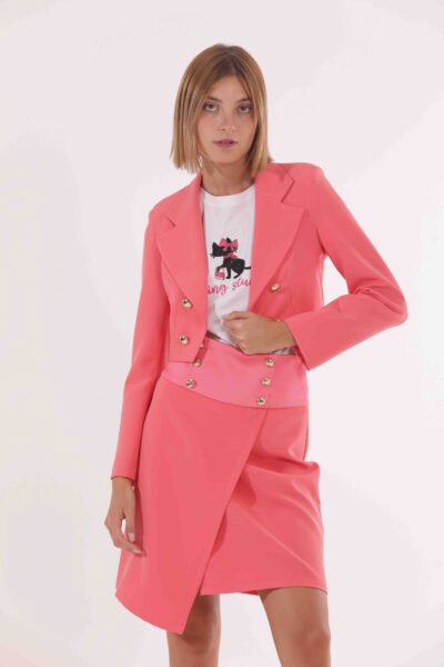 MIMÌ MUÀ Firenze ESAI-6420 Giacca cropped tecnico corallo