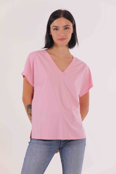 MIMÌ MUÀ Firenze SFAI-1689 T-shirt lilla scollo a v