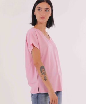 MIMÌ MUÀ Firenze SFAI-1689 T-shirt lilla scollo a v
