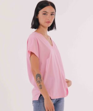 MIMÌ MUÀ Firenze SFAI-1689 T-shirt lilla scollo a v