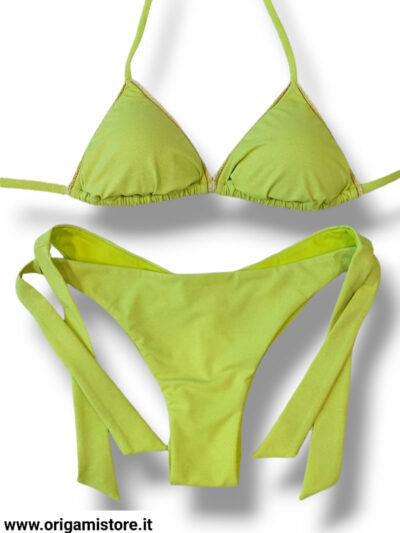 LIU JO VA4045J4652 Bikini triangolo lurex e brasiliana verde
