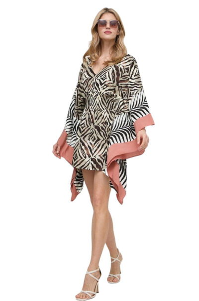 LIU JO VA4064TS056 Abito ecosostenibile stampa animalier rosa
