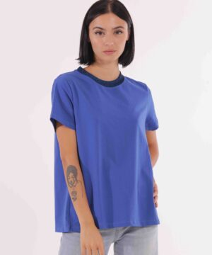 MIMÌ MUÀ Firenze RFAI-1669 T-shirt bluette colletto lurex