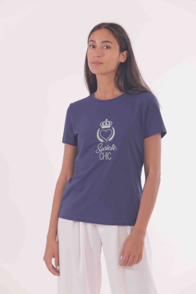 MIMÌ MUÀ Firenze RFAI-1673 T-shirt blu "Society Chic"