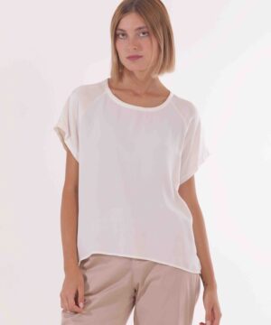 MIMÌ MUÀ Firenze ARAI-1618 Blusa bianco maniche corte