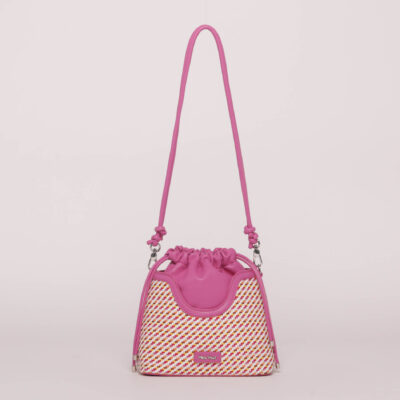 MIMÌ MUÀ Firenze M8-H200758 Borsa a secchiello fucsia intreccio