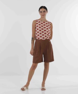 MIMÌ MUÀ Firenze MRAI-2630 Shorts in lino tabacco