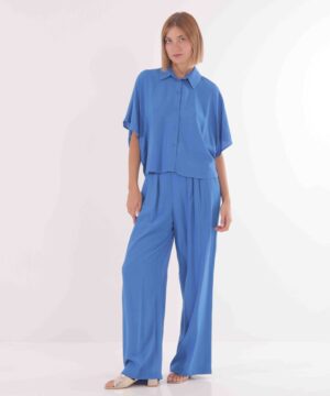MIMÌ MUÀ Firenze MRAI-2633 Pantalone palazzo blu indaco