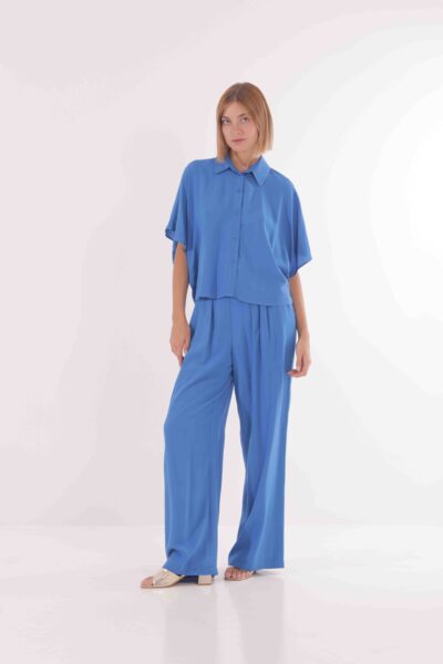 MIMÌ MUÀ Firenze MRAI-2633 Pantalone palazzo blu indaco