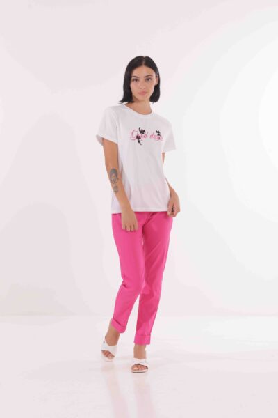 MIMÌ MUÀ Firenze MSAI-2624 Pantalone jogger in bengalina fucsia