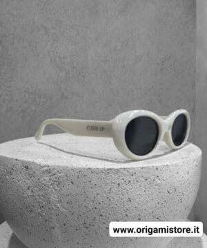 Close Up SG011 Occhiali da sole cat-eye ovali bianco