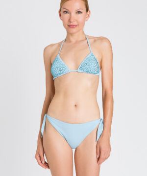 TWINSET 241LBM288 Tanga da bagno azzurro con strass