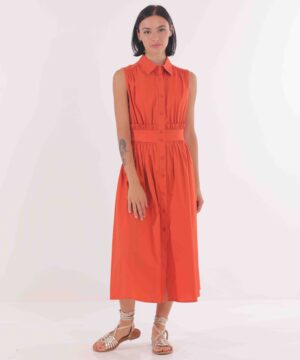 MIMÌ MUÀ Firenze ESAI-4331 Abito longuette in cotone arancio
