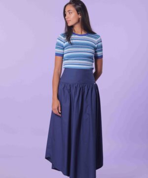 MIMÌ MUÀ Firenze JJAG-5234 Gonna lunga blu con fascia