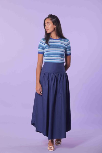 MIMÌ MUÀ Firenze JJAG-5234 Gonna lunga blu con fascia