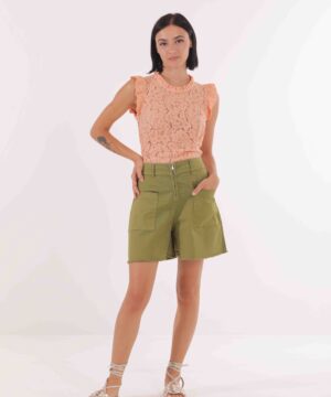 MIMÌ MUÀ Firenze JJAI-2621 Shorts in gabardina verde