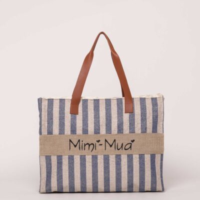 MIMÌ MUÀ Firenze M8-X200841 Shopper denim a righe in canvas