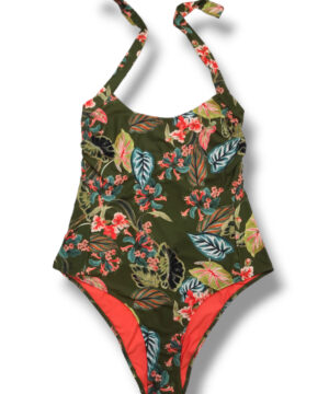 LIU JO VA4097J6448 Costume intero ferretto verde stampa jungle