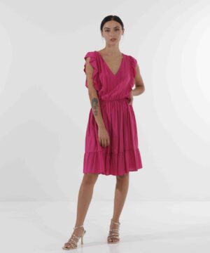 MIMÌ MUÀ Firenze MRAI-4347 Abito corto fucsia con volant